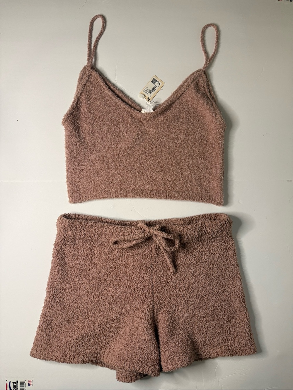 Garage Plush Spaghetti Strap Cami & Shorts Set - Dusty Rose